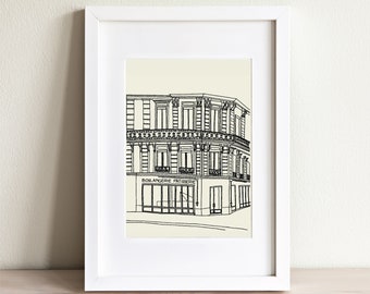 Paris Architecture Bakery Art Print - Parisian Patisserie - Paris Travel Wall Decor