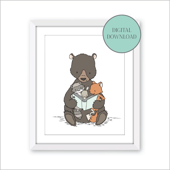 Printable Nursery Art Woodland Nursery Decor Digital | Etsy