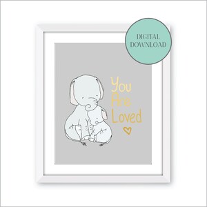 Printable Nursery Art - Elephant Nursery Decor - Digital Download ...