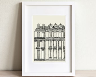 Paris Architecture Art Print - A Glimpse of Paris - Paris Travel Wall Decor