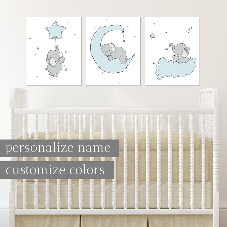Safari Nursery Decor Star Nursery Prints Elephant and Etsy