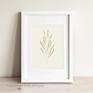 Wildgras Kunst und Kunsthandwerk Art Print - Wildblumen Floral Botanik - Floral Home Dekor - Minimal Blumen Illustration