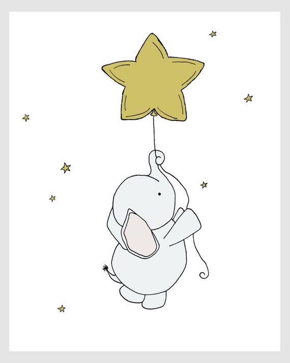 baby elephant nursery art