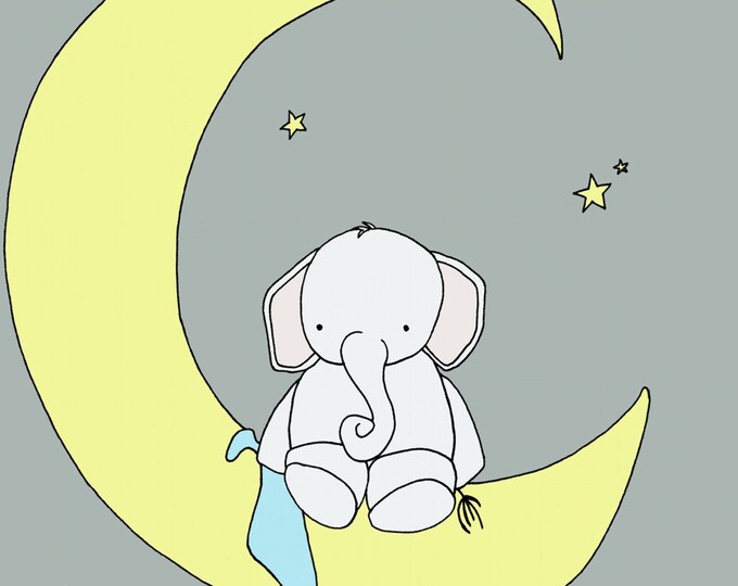 Elephant Nursery Art Print Nursery Decor Elephant Art Etsy