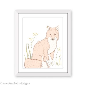Fox Art Print - Woodland Decor - Fox Illustration - Wild Fox - Forest Animal - Fox Wall Art