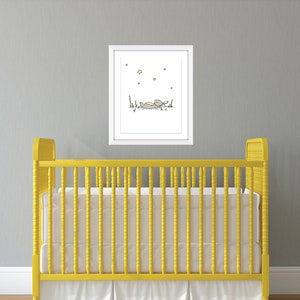 Bunny Star Gazer Nursery Art Star Nursery Illustration Neutral Nursery Art Print image 6