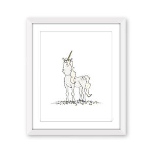 Unicorn Nursery Art - A Wild Unicorn Print - Girls Room Unicorn Wall Decor