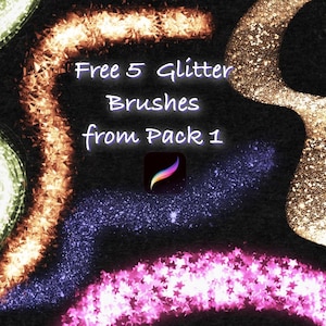 Glitter Procreate Brushes | Sparkle Brush Set for Procreate | Rainbow Glitter Brush Pack | Digital Glitter Brushes for iPad | 5 Mini Brushes