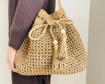 Torby słomkowe, ręcznie tkane, neutralne torebki słomkowe, plażowe torby na ramię, torebki damskie z paskiem pod pachą, letnia torba typu crossbody