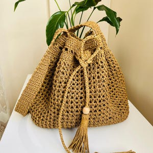 Casual Shoulder Bag,Summer Shoulder Bag, Luxury Bag,Handmade bag, Shoulder Bag, Wicker Straw Bag,  Handcrafted Raffia Bag, Crochet Raffia,
