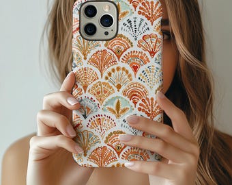 Retro Floral Phone Case: Vintage Colorful Geometric Pattern iPhone Cover MagSafe Google Pixel Samsung Galaxy