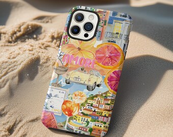 Amalfi Coast Phone Case, Italian Summer Amore Aesthetic Travel Capri Vacation iPhone Cover MagSafe Google Pixel Samsung Galaxy
