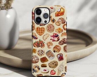 Bakery Lover Phone Case: Cute Bread Waffle Cake Foodie Gift iPhone Cover MagSafe Google Pixel Samsung Galaxy