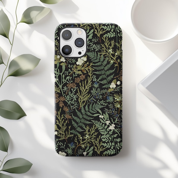 Green Fern Phone Case: Botanical Meadow Wildflower Garden iPhone 17 16 15 14 13 12 11 Pro Max Plus Air Magsafe Google Samsung Galaxy S25 S24