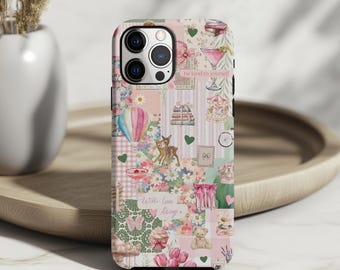 Dreamy Forest Collage Phone Case: Soft Deer Teddy Bear Book iPhone Cover MagSafe Google Pixel Samsung Galaxy