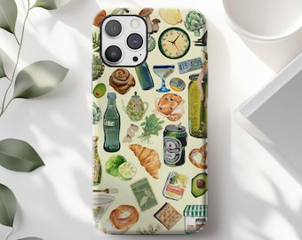 Vintage Pantry Phone Case, Retro Kitchen Collage Foodie Quirky Snack iPhone Cover MagSafe Google Pixel Samsung Galaxy