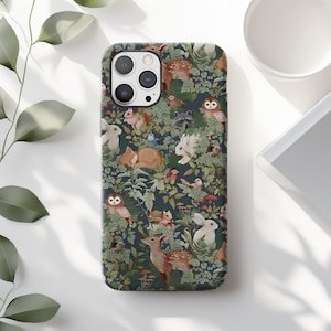Woodland Animal Phone Case: Forest Wildlife Cute Nature iPhone 17 16 15 14 13 12 11 X Pro Max Plus Air Magsafe Google Samsung Galaxy S25 S24