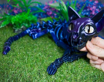 XL Articulated 3D Printed Cat Skeleton: Flexible!