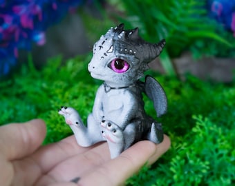 Dragon Figurine with Glass Eyes, Perfect Gift for Dragon Lovers