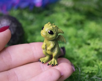 Tiny Dragon Figurine in little egg with Shiny Eyes