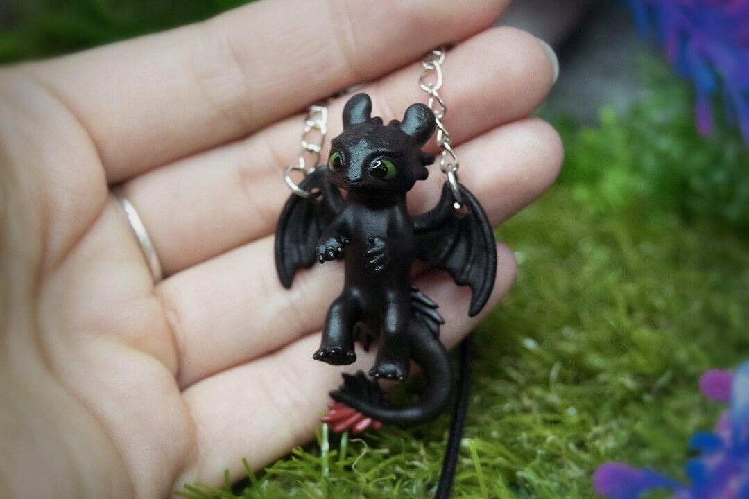 Mini Toothless Dragon Necklace for Dragon Fans - Etsy