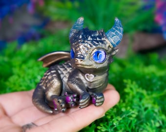 Dragon Figurine with Glass Eyes, Perfect Gift for Dragon Lovers