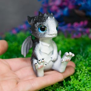 Dragon Figurine with Glass Eyes, Perfect Gift for Dragon Lovers