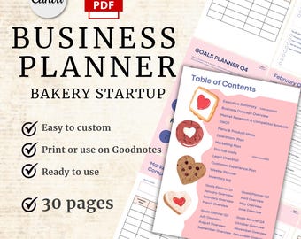 Home Bakery Planner Bakery Business Plan Step-by-Step Baking Startup Workbook for Beginners Planner for Cake and Pastry Businesses