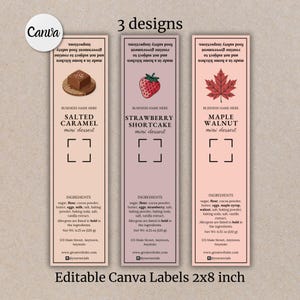 Printable Mini Loaf Pan Desserts Tag Winter Mini Editable Mini Cake Tin Label Template Minimalistic Cottage Law Food Label Template Custom