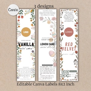 Printable Mini Loaf Tin Sticker Tag Easter Dessert Tag Mini Editable Mini Cake Tin Label Template Cottage Law Food Label Template Custom