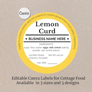 Cottage Food Label Home Baked Goods Label Printable Food Label Cottage Baking Label Ingredient Label Template Home Bakery Stickers Cookie
