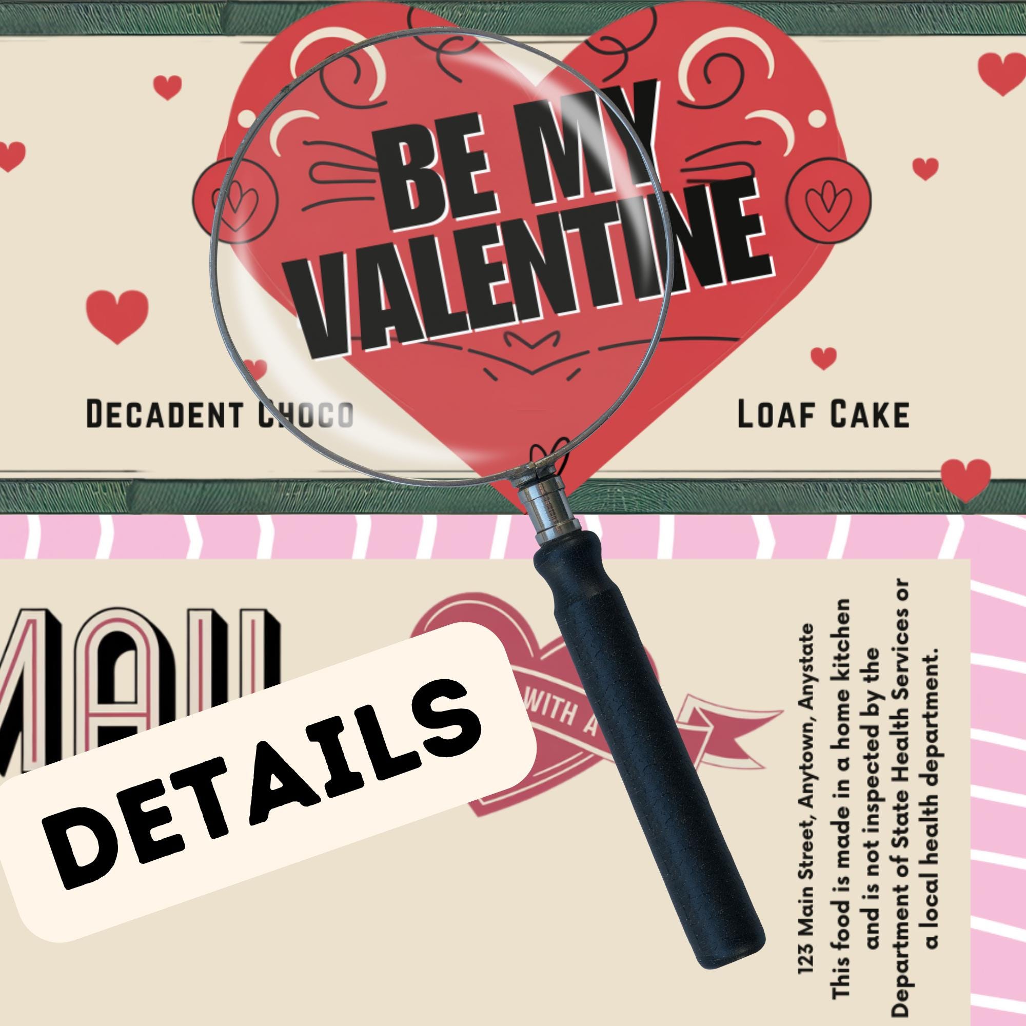 Printable Mini Loaf Pan Desserts Valentine Tag Mini Editable Mini Cake ...