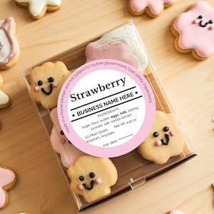 Simple Cute Baked Goods Label Home Kitchen Printable Food Label Cottage Baking Label Ingredient Label Template Home Bakery Stickers Cookie