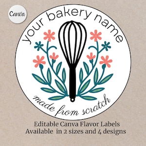 Bakery Pastry Chef Stickers Baking Utensils Product Label Template Bakery Product Label Baker Thank You Classic Round Label Whisk Retro Card