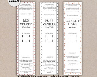 Printable Mini Loaf Pan Desserts Tag Modern Mini Editable Mini Cake Tin Label Template Minimalistic Cottage Law Food Label Template Custom