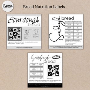 Minimalistische Sauerteigbrot Etiketten Thermo Drucker Aufkleber Vorlage Ernährung Tisch Aufkleber Brotpflege Tipps Artisian Brot Paket 4x4 Zoll