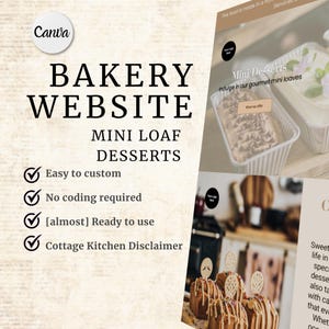 Bakery Website Template Home Bakery Landing Page Cottage Kitchen Website For Google Maps Sales Page Template Farmers Market Canva Template