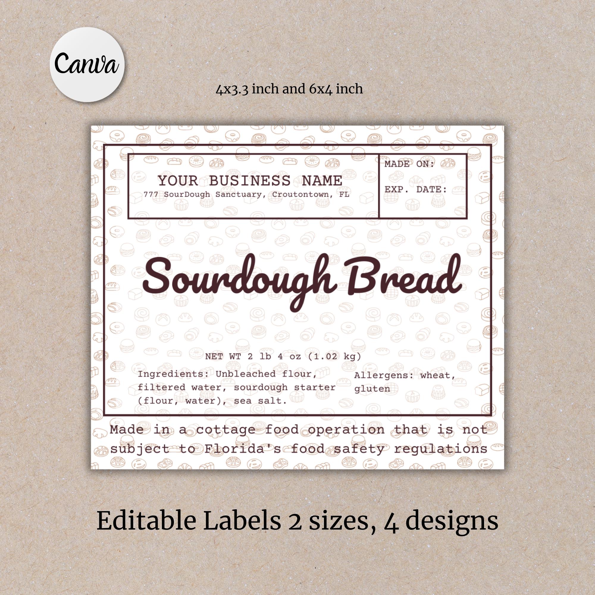 Sourdough Ingredient Label Card Gluten Alert Label Cottage Law Masa ...