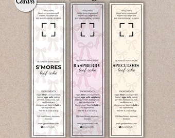 Printable Mini Loaf Pan Desserts Tag Red Tag Mini Editable Mini Cake Tin Label Template Coquette Cottage Law Pink Food Label Template Custom