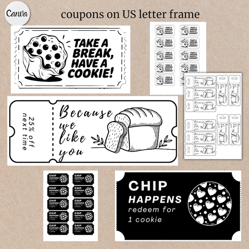 Rustic Minimalist Bakery Label Bundle 53 Editable Cottage Food Labels for Baked Goods Printable Thermal Printer DIY Ingredient Stickers