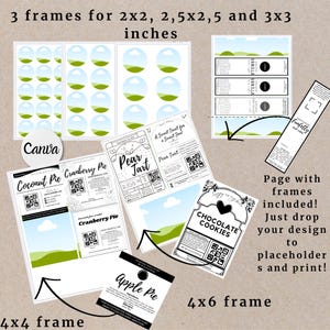 Rustic Minimalist Bakery Label Bundle 53 Editable Cottage Food Labels for Baked Goods Printable Thermal Printer DIY Ingredient Stickers
