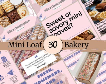 Bakery Instagram Post Templates Mini Loaf Pan Instagram Promotion Mini Cake IG Posts Editable Template Home Bakery Posts for Instagram Grid