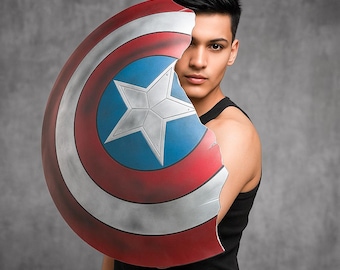 Shattered Hero Shield – Battle-Damaged Captain Replica for Cosplay, Display & Superhero Collectors