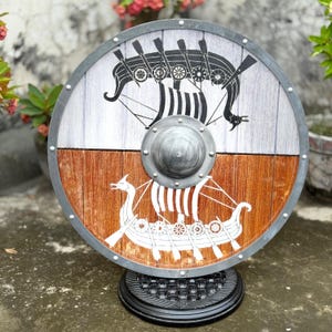 Legendary Norse Viking Longship Model – Handcrafted Wooden Replica | Authentic Scandinavian Maritime Decor & Collectible
