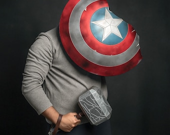 Endgame Legacy Set – Broken Captain Shield & Mjolnir Hammer Replica for Epic Cosplay And Collector Display