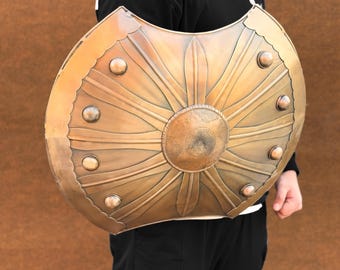 古代ギリシャの盾　レプリカ　アンティーク　直径48cm 金属 アテナの盾とメデューサ 古代ギリシャのブロンズアート ギリシャの鍵