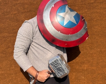 Broken Style Shield Hammer – Battle-Damaged Metal Collectible Prop, Perfect for Display or Cosplay, Inspired by Endgame