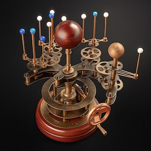 Deluxe Solar System Orrery – Inner Planet Model with Earth & Moon for Stargazers And Collectors | Gift For Him And Her