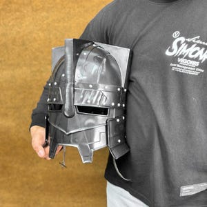 Black Moria Dwarven Battle Helmet – LOTR-Inspired Medieval Armor for LARP, Cosplay, Knight Attire, and Collectible Display