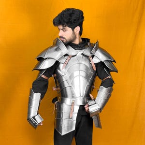 Medieval Half Body Armor Suit | 18GA SCA Steel Cuirass Pauldrons  Gauntlets Set | Perfect for Combat LARP  Reenactments